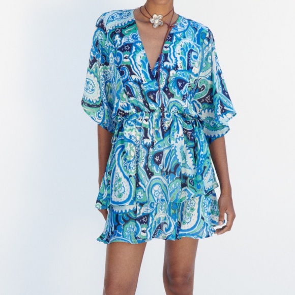 Zara flowy blue dress - Picture 2 of 7